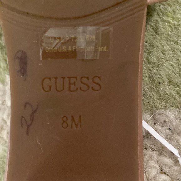 Guess Dancerr Embellished Pearl Crystal Blush Pink Block Heel Sandals - 8 - Picture 11 of 16